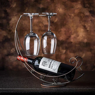 SPF Criativo Porta-Vinhos Metálico Suspenso De Vidro Suporte Para Expositor De Garrafas De Vinho Tinto Montado Na Parede BR