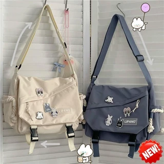 Saco Cruzado De Nylon De Grande Capacidade Coreano Harajuku Retro