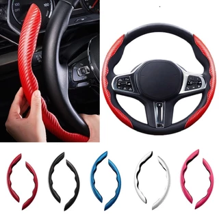 1pair Capa Reforçadora de Fibra de Carbono Antiderrapante para Volante de Carro Acessórios de Decoração Automáticos