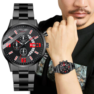 Relógio Masculino Original Novo Calendário De Luxo Moda De Aço Inoxidável