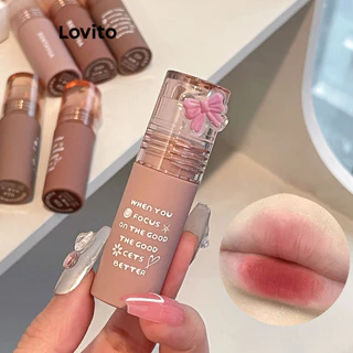 Lovito Copos antiaderentes simples e fofos que não desbotam, usam brilho labial com acabamento fosco para mulheres LFA41443