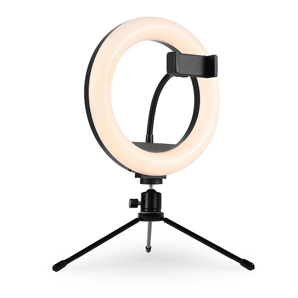 Ring Light 10 Pol Mesa Tripé Iluminação Fotos Live Suporte 