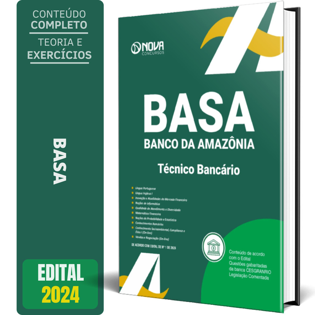 Apostila Concurso BASA 2024 - Técnico Bancário | Shopee Brasil