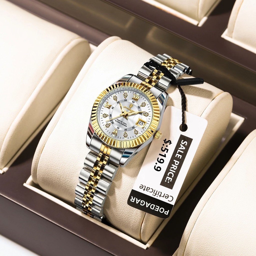 POEDAGAR Relógio Elegante De Luxo Para Mulheres Luminoso De Data À Prova D'água Feminino De Quartzo De Aço Inoxidável Reloj