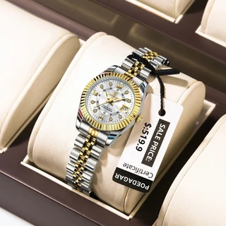 POEDAGAR Relógio Elegante De Luxo Para Mulheres Luminoso De Data À Prova D'água Feminino De Quartzo De Aço Inoxidável Reloj