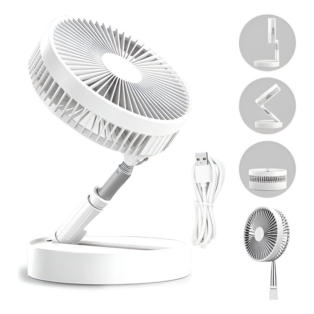 Ventilador Portátil Silencioso Dobrável Recarregavel USB