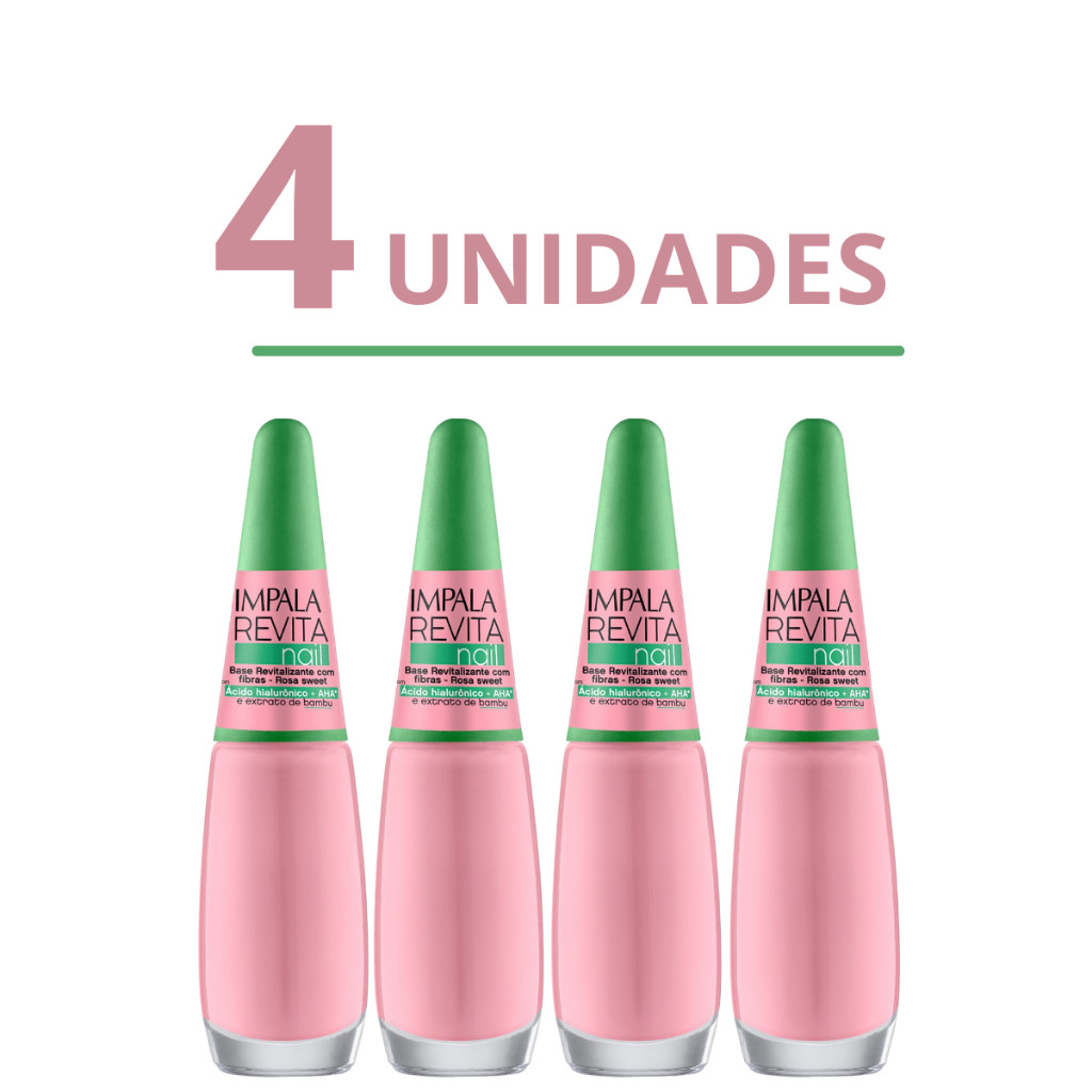 Kit 4 Bases Impala Revitalizante Com Fibras Rosa Sweet Hipoalergênico ...