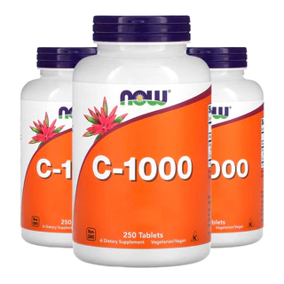 Kit 3x Vitamina C-1000mg Now Foods Rosa Hips e Bioflavonóide 250Tab/Made in Usa