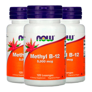 Kit 3x Vitamina B12 5000mcg e Metilcobalamina Now Foods 120Past/Made in Usa
