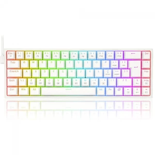 Teclado Mecânico Gamer Redragon Castor, RGB, Switch Brown, ABNT2, White, K631W-RGB (PT-BROWN)