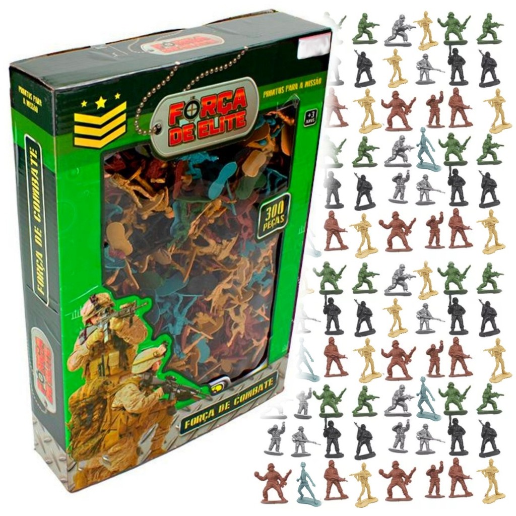 Kit 300 Soldadinhos Brinquedo Soldados Exercito Miniatura