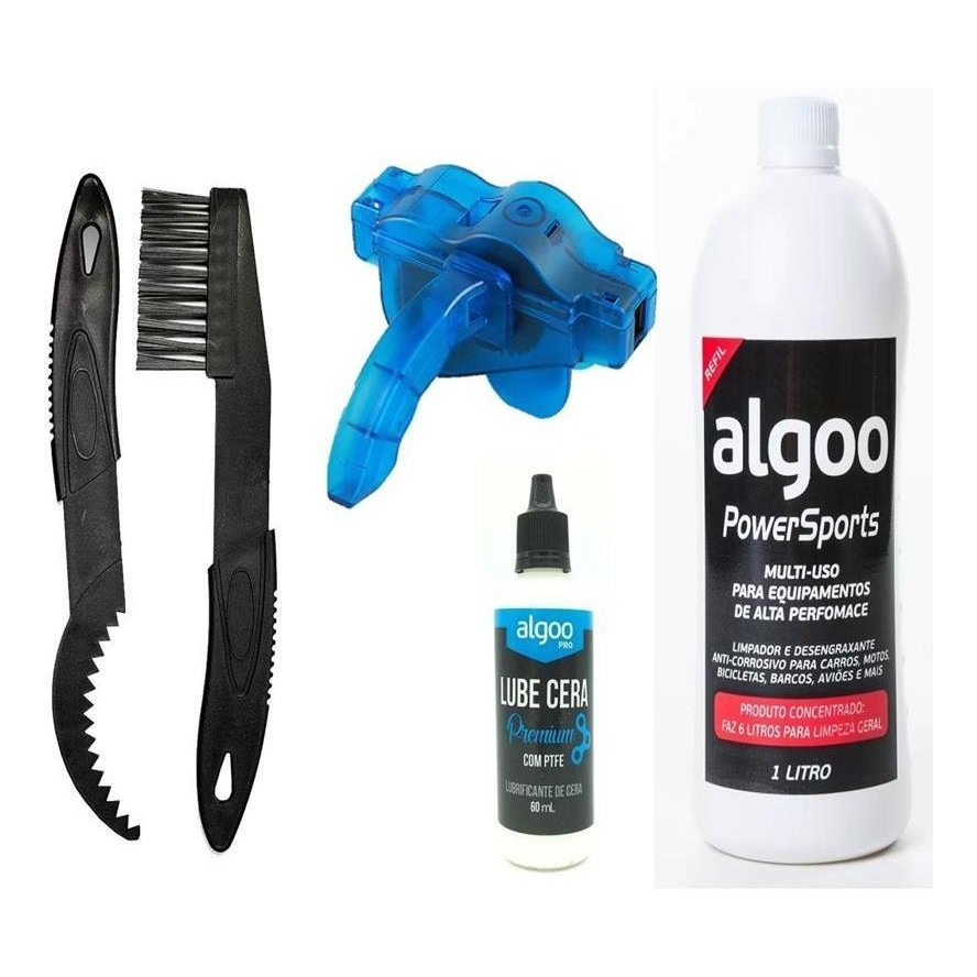 Kit Limpeza Bike Desengraxante 1L Escova Limpador E Raspador K7