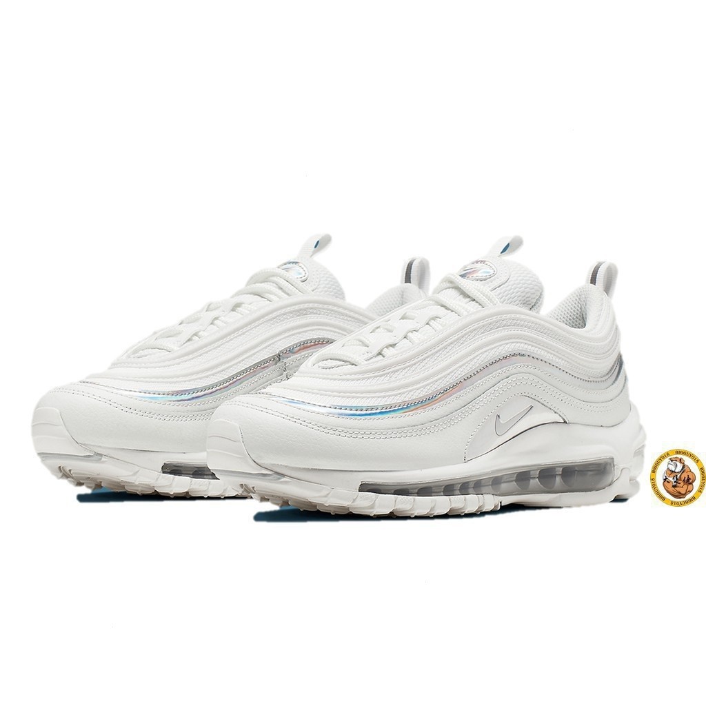 Nike Air Max 97 Prata Todo Branco Arco Iris Laser 3m Reflex Masculino e Feminino Respostas Veja este tipo de CJ9706 100 Shopee Brasil