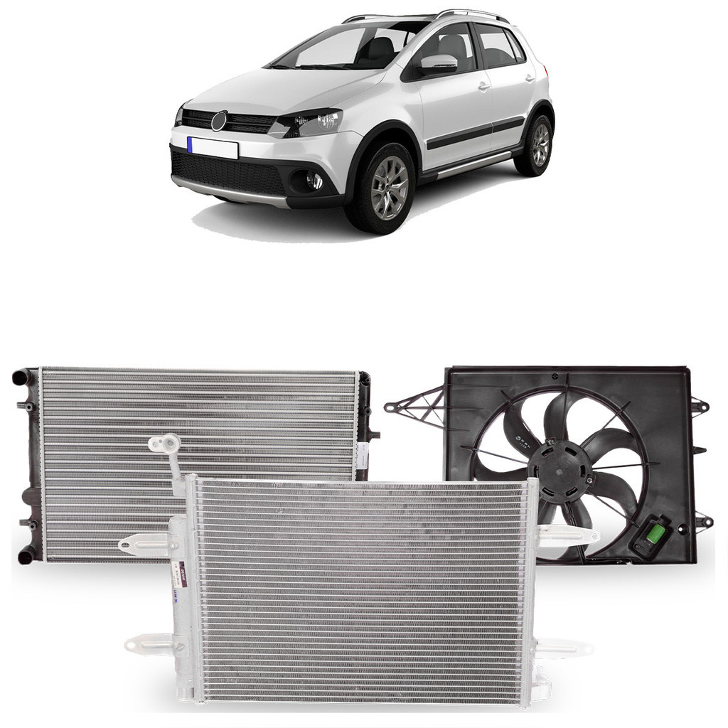 Kit Colisão Crossfox 2015 2016 2017 2018 1.6 Flex Manual Radiador ...