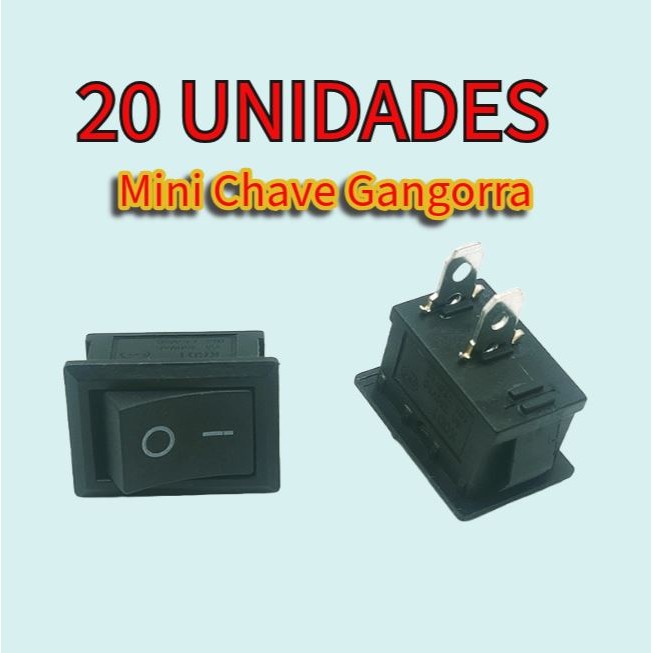 20 Unidades Mini Chave Gangorra Liga-desliga KCD1-101 - botão on/off interruptor