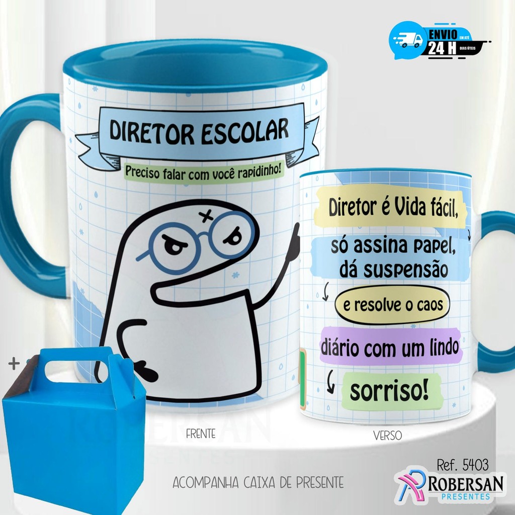 Caneca Personalizada Diretor Escolar Coordenação Direção Porcelana ...