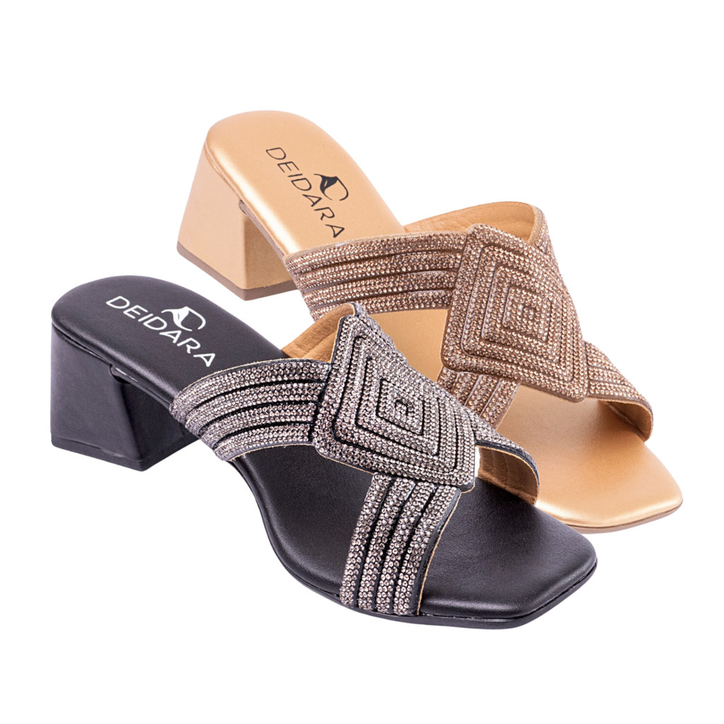 Sandália Feminina Salto Bloco Baixo Tamanco Saltinho Confortável Casual Lançamento