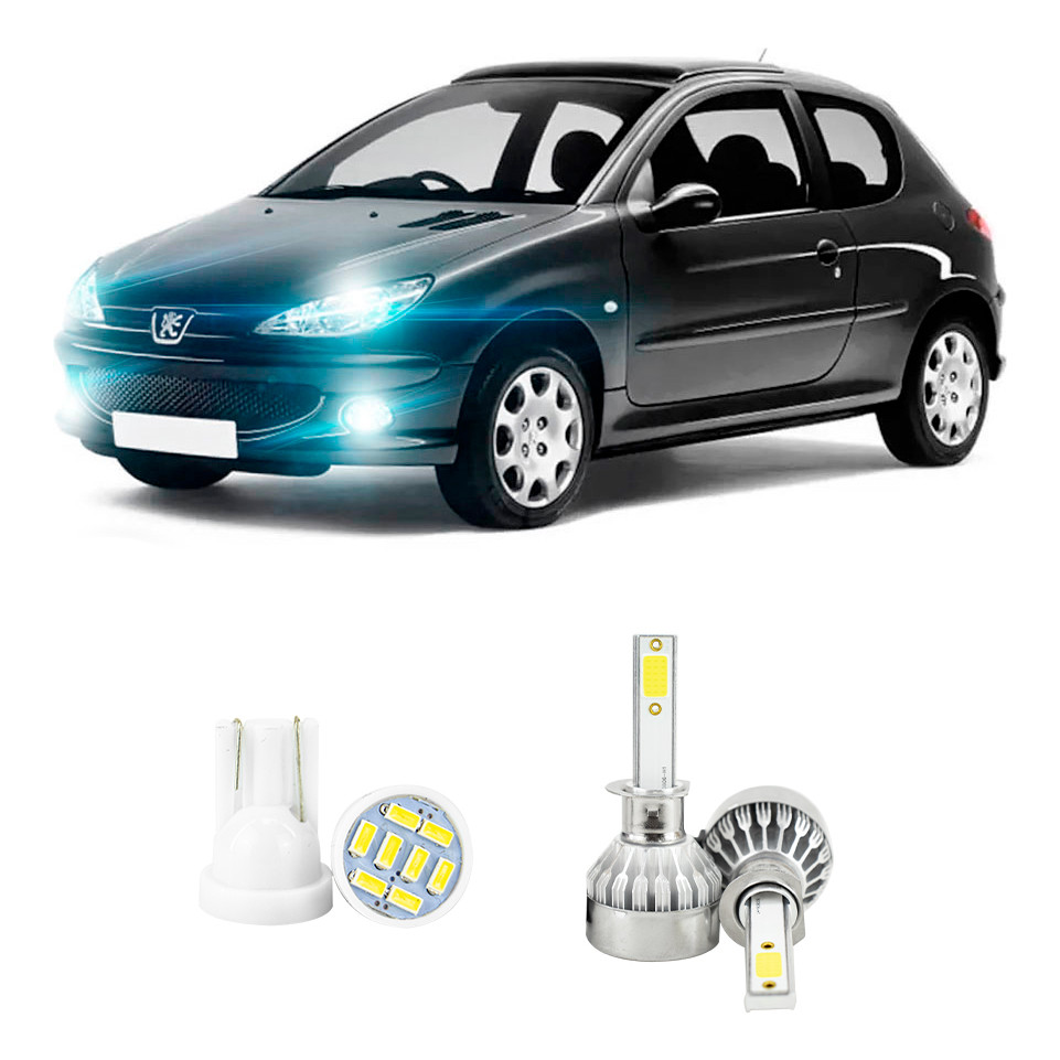 Lampada Led Farol Baixo Peugeot 206 2004 A 2008 20000lm | Shopee Brasil
