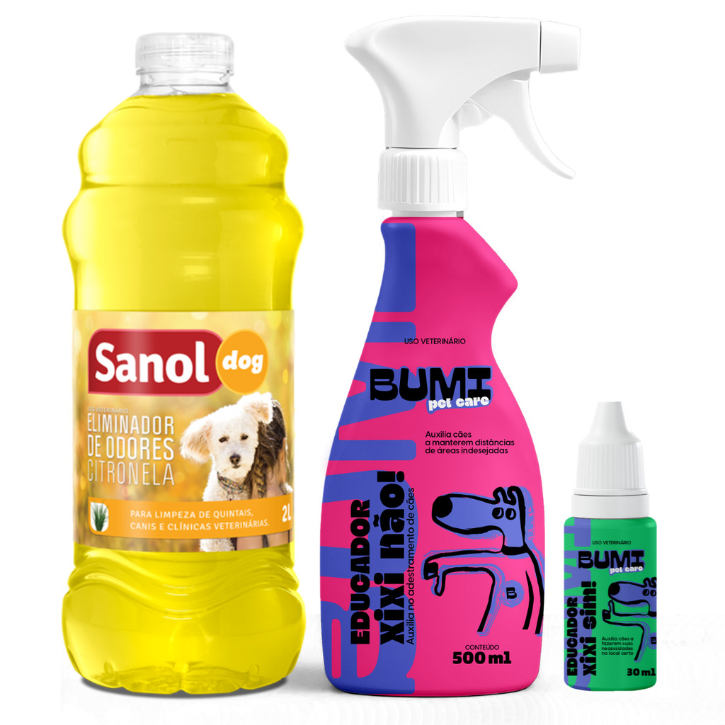 Desinfetante para Cachorro + Educador de Xixi Bumi Pet para Cachorro ...