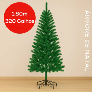 Árvore De Natal 1 metro e 80 centímetros 320 Galhos Arvore 180cm Pinheiro 1.80 metros Verde