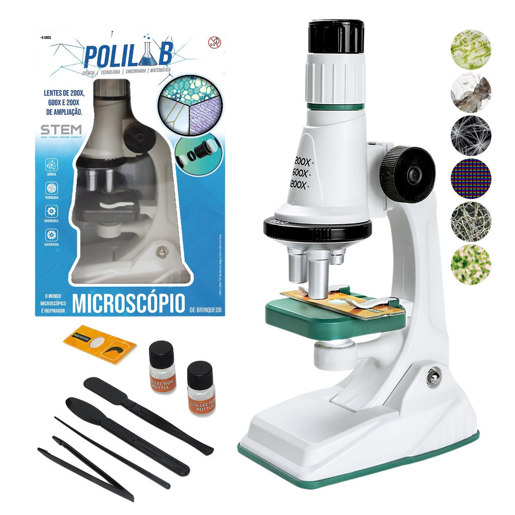 Kit Microscópio Completo Cientista Educativo Infantil Brinquedo