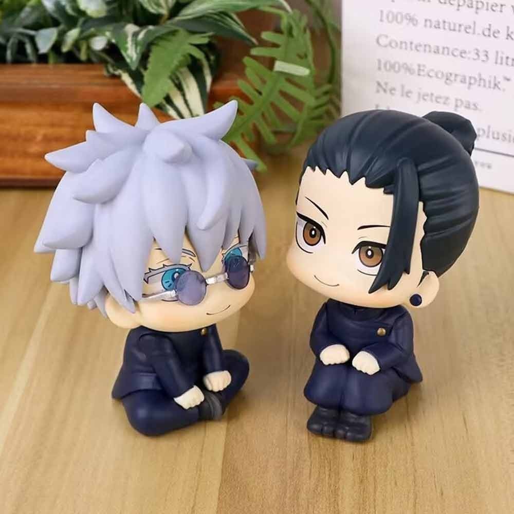 Jiumaocleu JJK Lot De 2 Figurines Gojo Satoru Et Geto Suguru Look Up - 10 Cm - Figurine