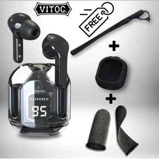 Vitog Com 3 Acessórios Para Fones De Ouvido T6 Tws Earbuds Bluetooth 5.0 Jogos Esportivos Sem Fio Ruído Cancelando O Visor LED Do Microfone