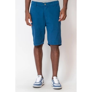 Bermuda Masculina Sarja Chino Color Polo Wear Azul Escuro