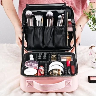 Saco Cosmético Portátil Para Mulheres Divisório Removível Cosméticos