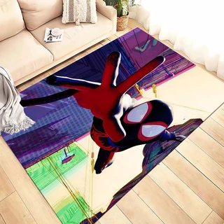 [Estoque Pronto] Tapete Criativo Personalizado 3D Homem-Aranha Impresso Em Cristal Veludo Quarto De Bebê Cartoon Sala De Estar Piso De Cabeceira Carpete Decoração De Interiores