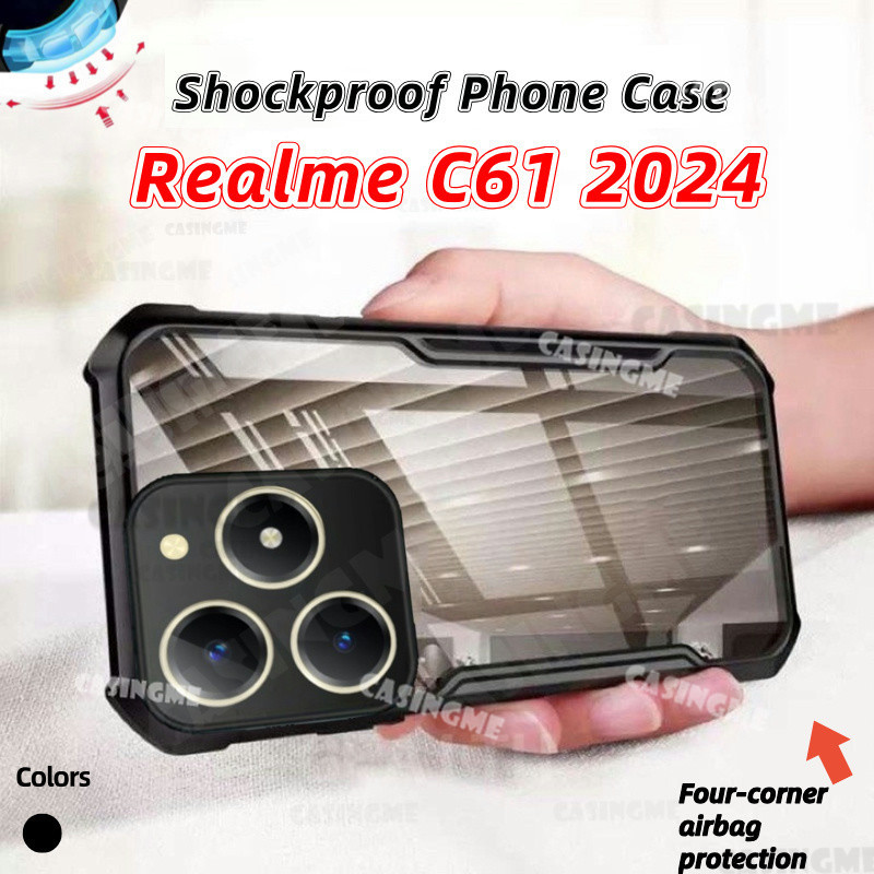 Realme C61 2024 Caixa Do Telefone Transprent AirBag Para Realmi C61 4G ...
