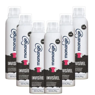 KIT 06 Unidades Desodorante Monange Aerosol 150ml Invisível