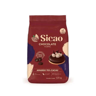 CHOCOLATE NOBRE AMARGO 70%CACAU GOTAS SICAO 1,01KG