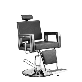 Cadeira de Cabeleireiro Hidráulica e Reclinável Com Apoio Dompel Square Barber Preto