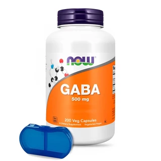 Ácido Gaba e Vitamina B6 Now Foods 200 Cáps + Porta Cápsulas