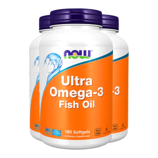 Kit 3x Ultra Omega 3 Now Foods 180 Softgels/Made in Usa