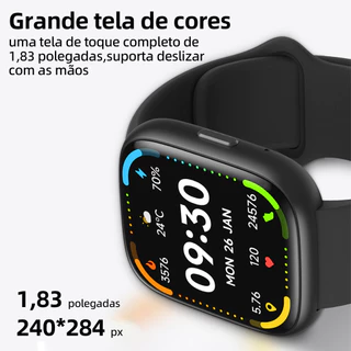 Bettdow Smartwatch com Alexa assistente de voz Frequência cardíaca em tempo real IP67 à prova d'água chamada Bluetooth