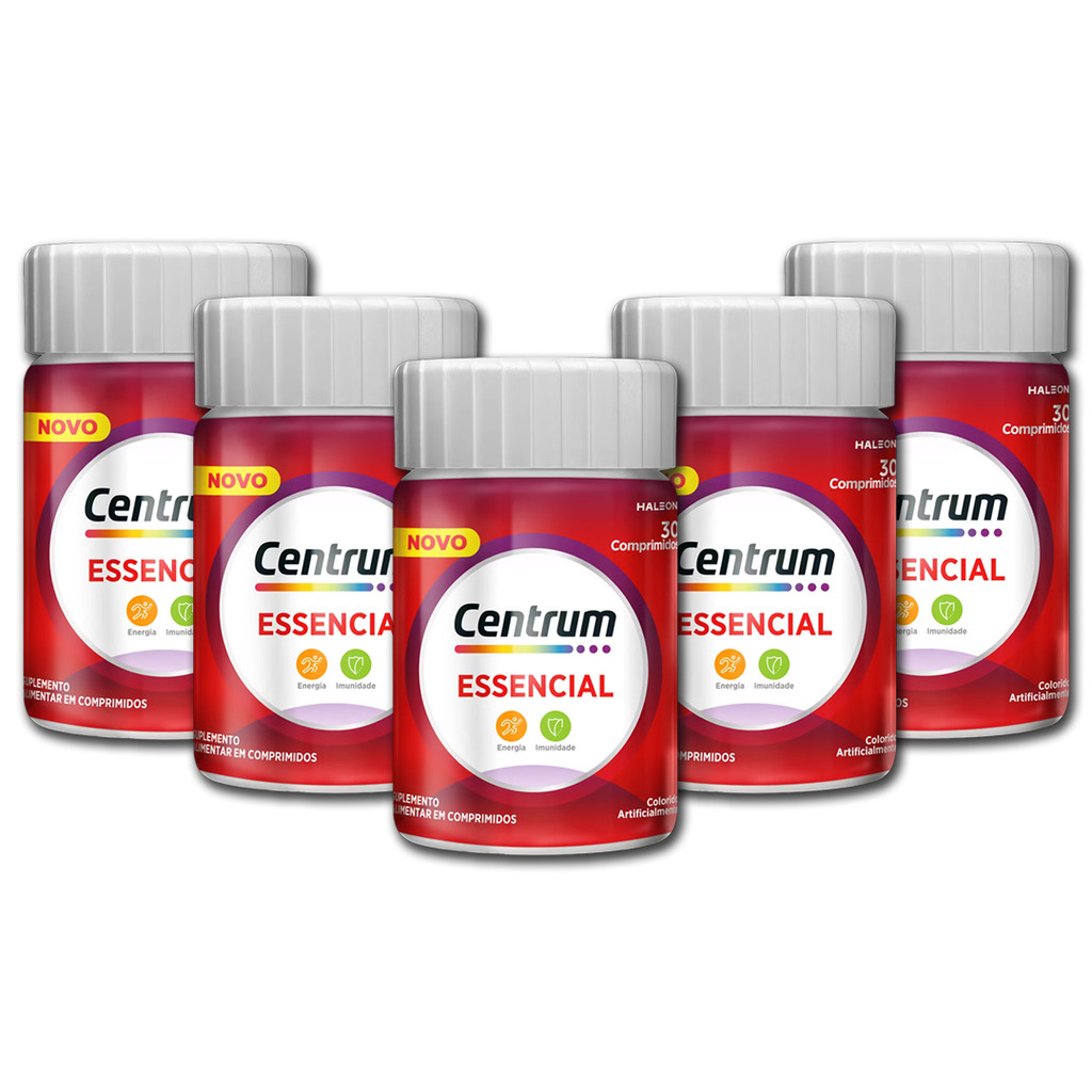 Kit com 5 Centrum Essencial Suplemento Alimentar 30 compr | Shopee Brasil