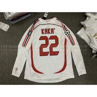 Uma Lan Jersey No. 222 Kaka Retro Football Long-Sleeved Autumn Winter Training Suit Championship Edição Final do Campeonato de Treinamento de Inverno 06-07 Temporada de Jogo