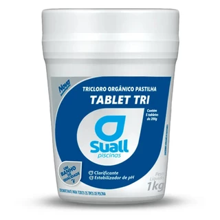 Kit 5 unidades Pastilhas Tabletes Cloro 200g total 1kg P/ Piscinas tricloro
