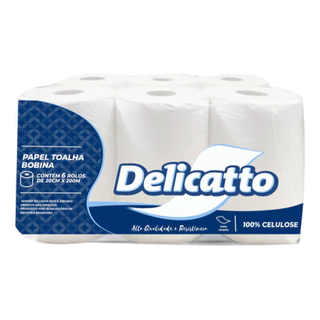 Papel Toalha Bobina Delicatto 6x200m em Oferta na Shopee