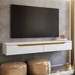 Rack Suspenso p/Tv até 55 Polegadas 160cm 2 Portas Basculante Uno - Design Moderno em Oferta na Shopee