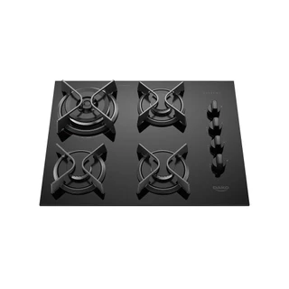 Cooktop Fogão 4 Bocas Gás Dako Supreme Vidro Temperado Preto
