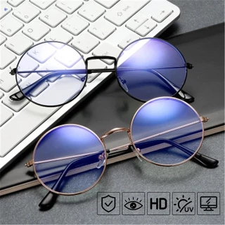 Metal Redondo Anti Luz Azul Óculos Feminino Clássico Quadrado Armações De Transparente Computador Oculos