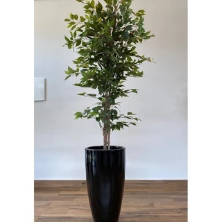 Kit 4 Galhos com 42 Folhas De Fícus Artificial Folhagem Verde Enfeite Decorativos