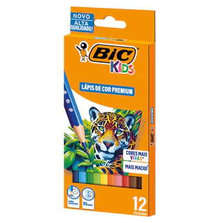 Lápis de cor 12 cores Kids Sextavado Bic em Oferta na Shopee