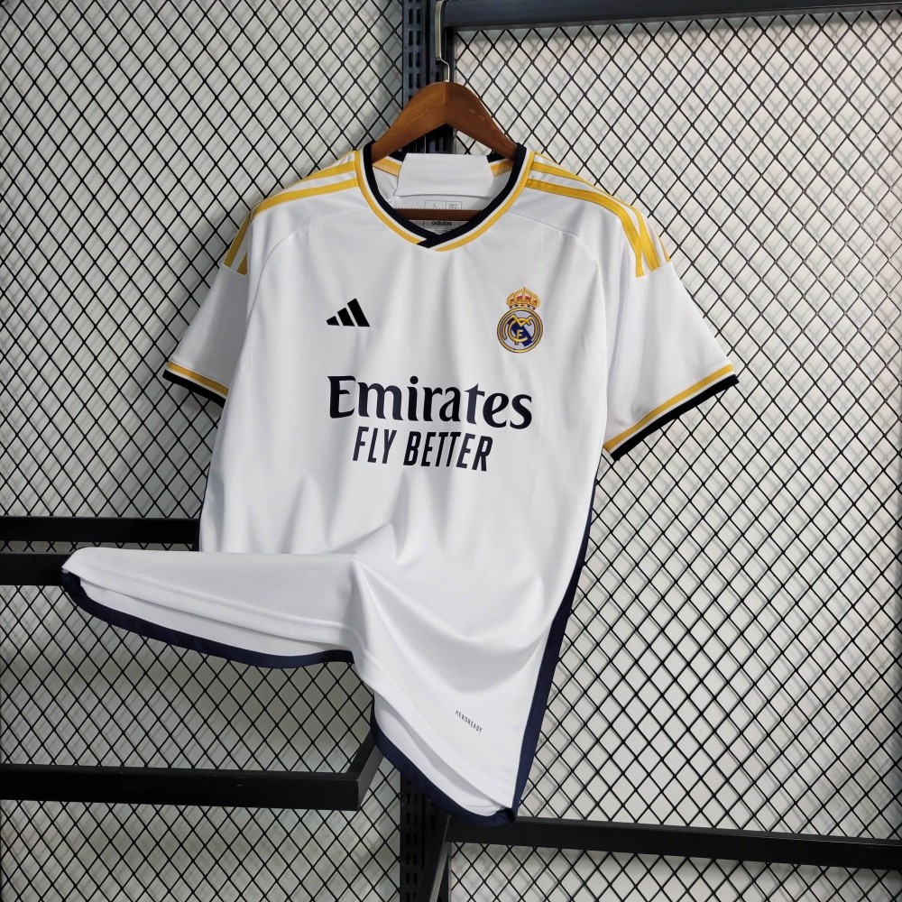 Camisa de Futebol Real Madrid23/24 Home Camiseta Masculina Branca