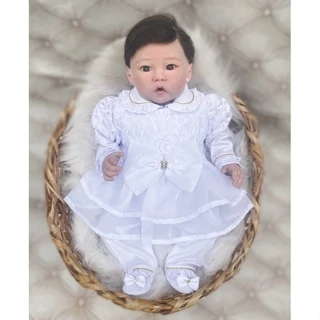 Macacão bebê menina com vestido