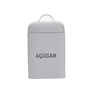 Lata Açúcar Retrô Branca 12x19x12Cm Aço em Oferta na Shopee