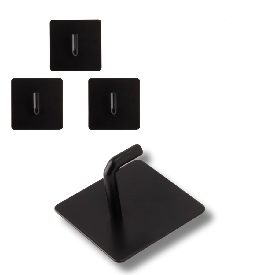 Ganchos Pretos Adesivos Cabide de Parede Organizador Multi Funcional Suporte de Toalha WL-2376